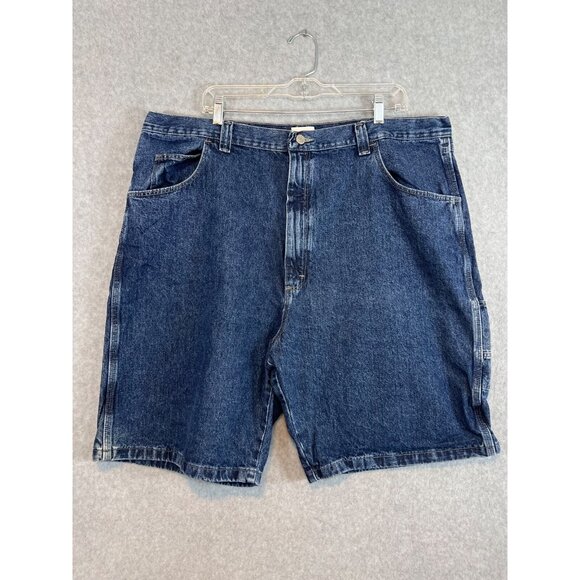 VINTAGE Wrangler Denim Carpenter Painter Jean Baggy Shorts Men Size 42 Blue Y2K - Picture 1 of 13